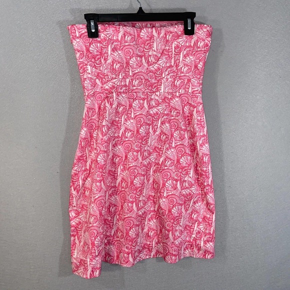 Vineyard Vines Dress Womens Size 6 Pink Mini Style Solid Lined Strapless Casual - Picture 7 of 16